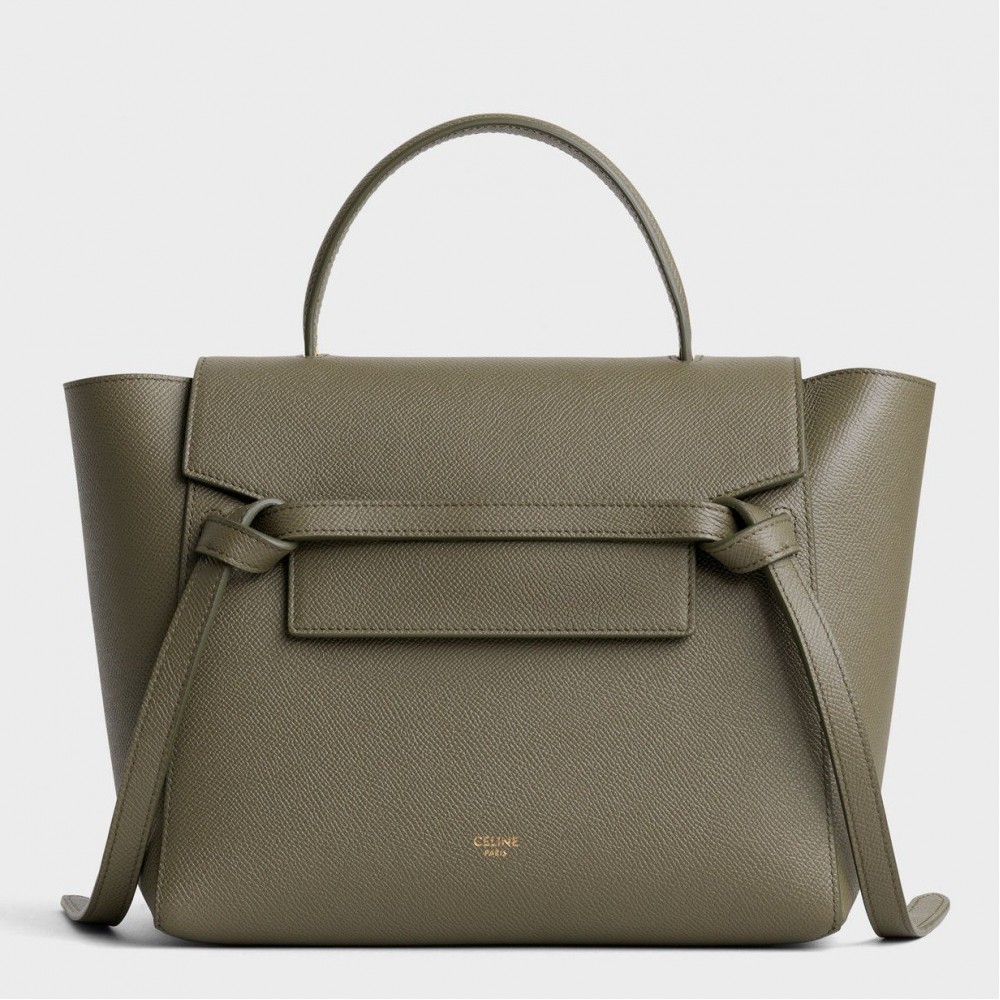 Celine Micro Belt Bag In Army Green Grained Calfskin CCBS24002