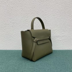 Celine Micro Belt Bag In Dark Olive Grained Calfskin CCBS24005