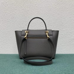 Celine Micro Belt Bag In Grey Grained Calfskin CCBS24006