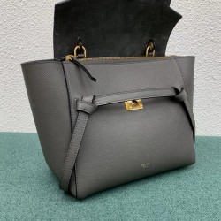 Celine Micro Belt Bag In Grey Grained Calfskin CCBS24006