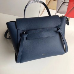 Celine Micro Belt Bag In Navy Blue Grained Calfskin CCBS24010