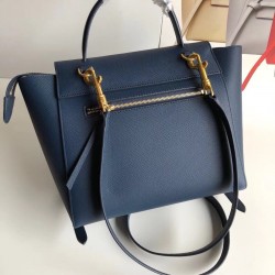 Celine Micro Belt Bag In Navy Blue Grained Calfskin CCBS24010