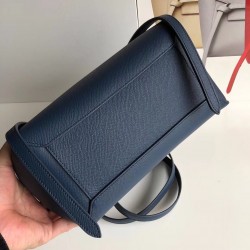 Celine Micro Belt Bag In Navy Blue Grained Calfskin CCBS24010