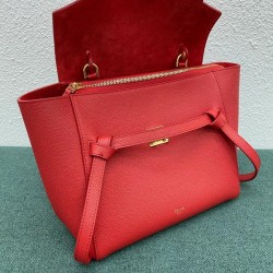 Celine Micro Belt Bag In Red Grained Calfskin CCBS24011