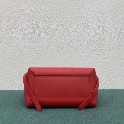 Celine Micro Belt Bag In Red Grained Calfskin CCBS24011