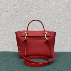 Celine Micro Belt Bag In Red Grained Calfskin CCBS24011