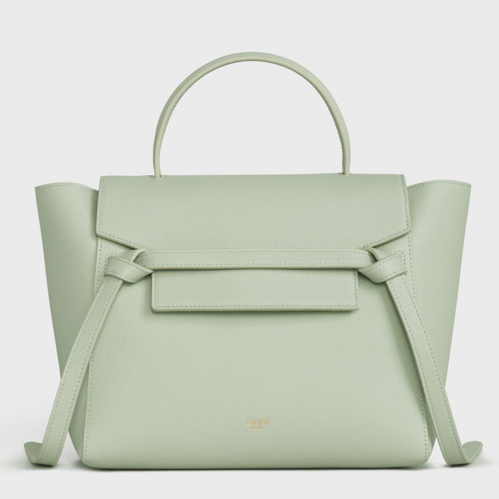 Celine Micro Belt Bag In Vert D'eau Grained Calfskin CCBS24012