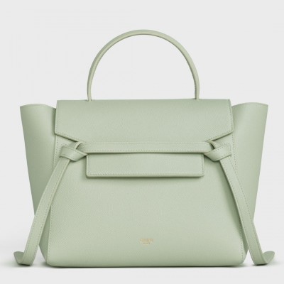 Celine Micro Belt Bag In Vert D'eau Grained Calfskin CCBS24012