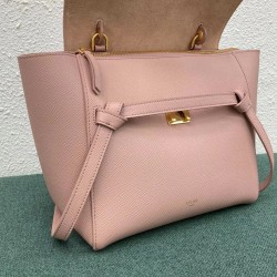 Celine Micro Belt Bag In Vintage Pink Grained Calfskin CCBS24013