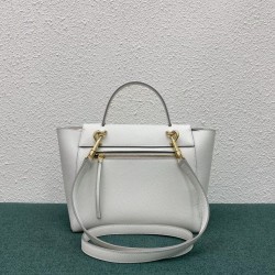 Celine Micro Belt Bag In White Grained Calfskin CCBS24014