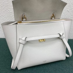 Celine Micro Belt Bag In White Grained Calfskin CCBS24014