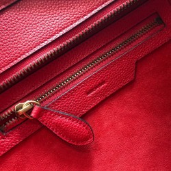 Celine Micro Luggage Tote Bag In Red Drummed Calfskin CCBS24116