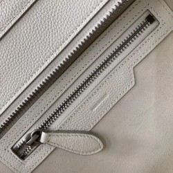 Celine Micro Luggage Tote Bag In White Drummed Calfskin CCBS24119