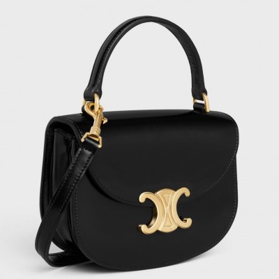 Celine Mini Besace Clea Bag in Black Calfskin CCBS24045