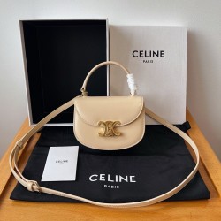 Celine Mini Besace Clea Bag in Nude Calfskin CCBS24046