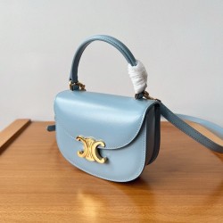 Celine Mini Besace Clea Bag in Pale Blue Calfskin CCBS24047