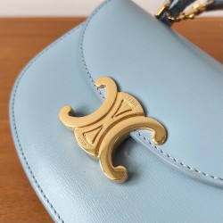 Celine Mini Besace Clea Bag in Pale Blue Calfskin CCBS24047