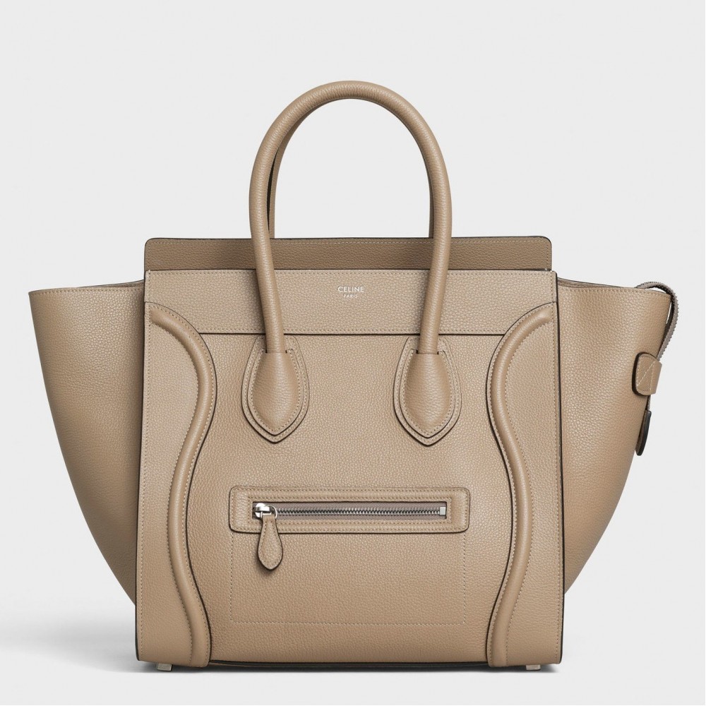 Celine Mini Luggage Tote Bag In Dune Drummed Calfskin CCBS24121