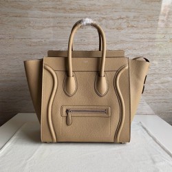 Celine Mini Luggage Tote Bag In Dune Drummed Calfskin CCBS24121