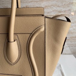 Celine Mini Luggage Tote Bag In Dune Drummed Calfskin CCBS24121