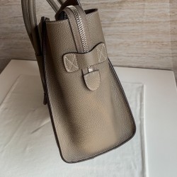 Celine Mini Luggage Tote Bag In Souris Drummed Calfskin CCBS24122