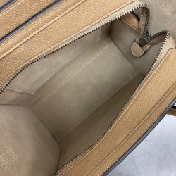 Celine Nano Luggage Tote Bag In Dune Drummed Calfskin CCBS24125