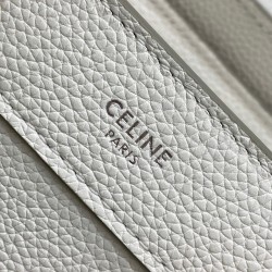 Celine Nano Luggage Tote Bag In White Drummed Calfskin CCBS24132