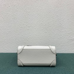 Celine Nano Luggage Tote Bag In White Drummed Calfskin CCBS24132