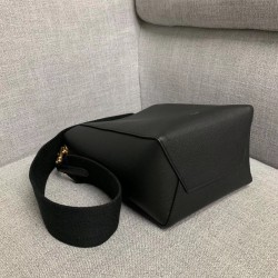 Celine Sangle Small Bucket Bag In Black Calfskin CCBS24082