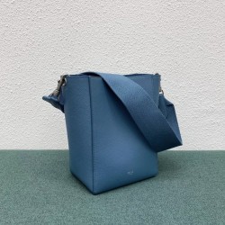 Celine Sangle Small Bucket Bag In Slate Blue Calfskin CCBS24084