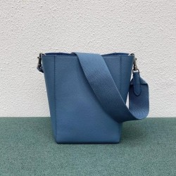 Celine Sangle Small Bucket Bag In Slate Blue Calfskin CCBS24084