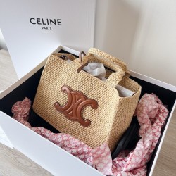 Celine Small Cabas Bag in Raffia CCBS24100