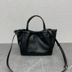 Celine Small Cabas Drawstring Cuir Triomphe Bag in Black Calfskin CCBS24101