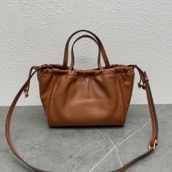 Celine Small Cabas Drawstring Cuir Triomphe Bag in Brown Calfskin CCBS24103