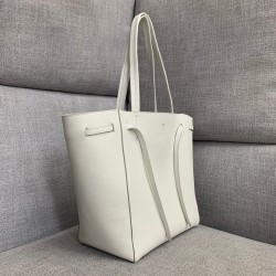 Celine Small Cabas Phantom Bag In White Grained Calfskin CCBS24108