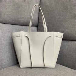 Celine Small Cabas Phantom Bag In White Grained Calfskin CCBS24108