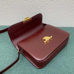 Celine Triomphe Large Bag In Bordeaux Calfskin CCBS24182