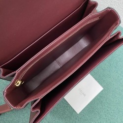 Celine Triomphe Large Bag In Bordeaux Calfskin CCBS24182