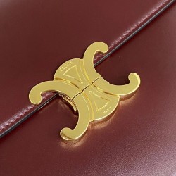 Celine Triomphe Large Bag In Bordeaux Calfskin CCBS24182