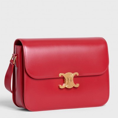 Celine Triomphe Large Bag In Red Calfskin CCBS24184