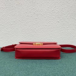 Celine Triomphe Large Bag In Red Calfskin CCBS24184