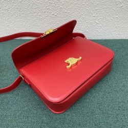 Celine Triomphe Large Bag In Red Calfskin CCBS24184