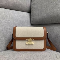 Celine Triomphe Large Bag In Textile and Calfskin CCBS24185