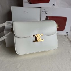 Celine Triomphe Large Bag In White Calfskin CCBS24186