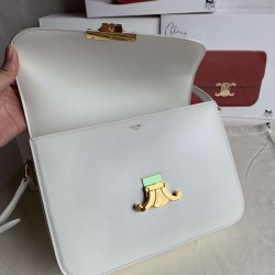 Celine Triomphe Large Bag In White Calfskin CCBS24186