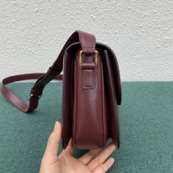 Celine Triomphe Medium Bag In Bordeaux Smooth Calfskin CCBS24189