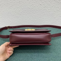 Celine Triomphe Medium Bag In Bordeaux Smooth Calfskin CCBS24189