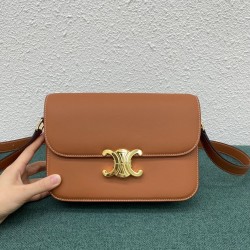 Celine Triomphe Medium Bag In Brown Natural Calfskin CCBS24190