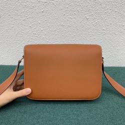 Celine Triomphe Medium Bag In Brown Natural Calfskin CCBS24190