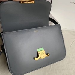 Celine Triomphe Medium Bag In Grey Smooth Calfskin CCBS24191